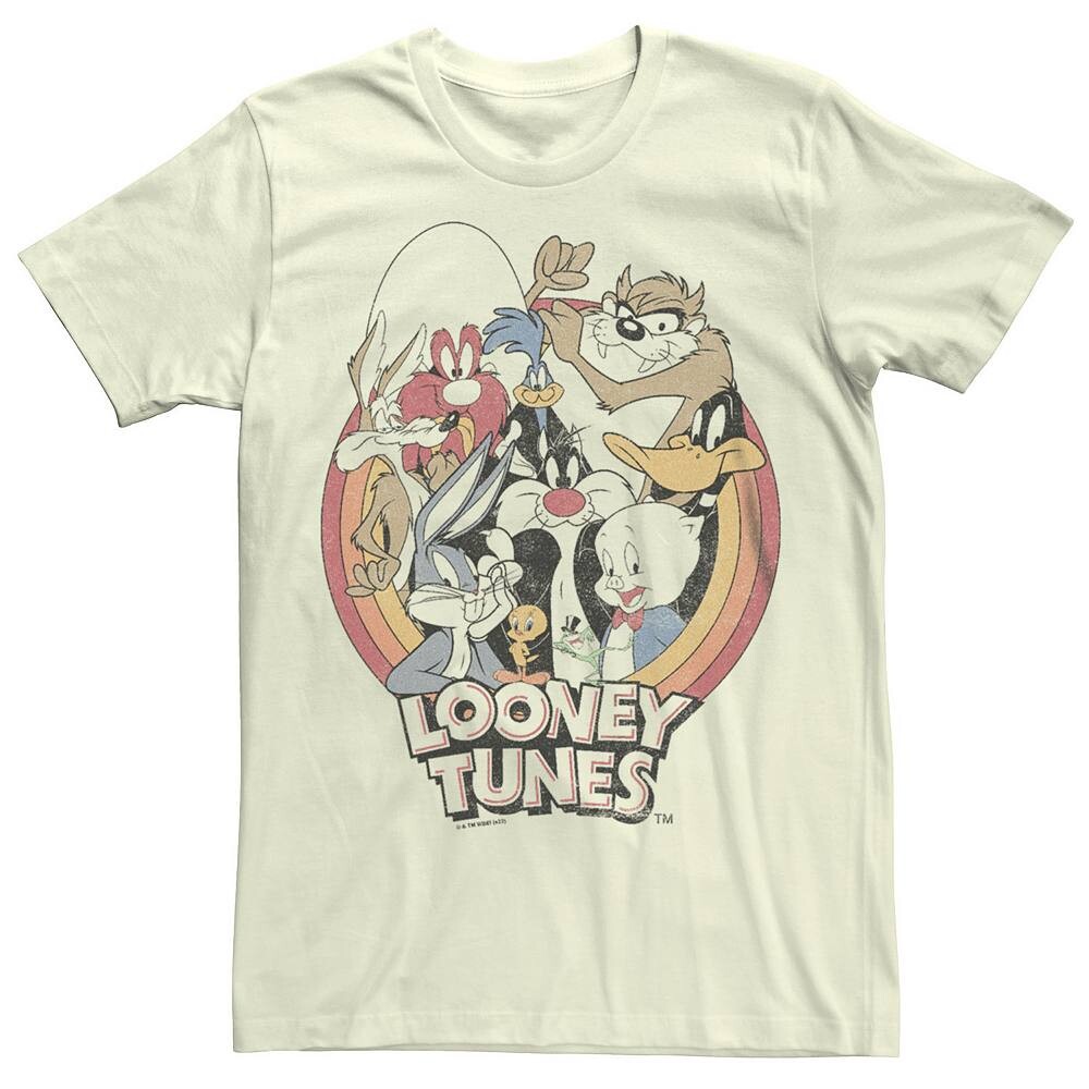 

Мужская футболка с рисунком ретро-группы Looney Tunes Licensed Character, цвет Natural