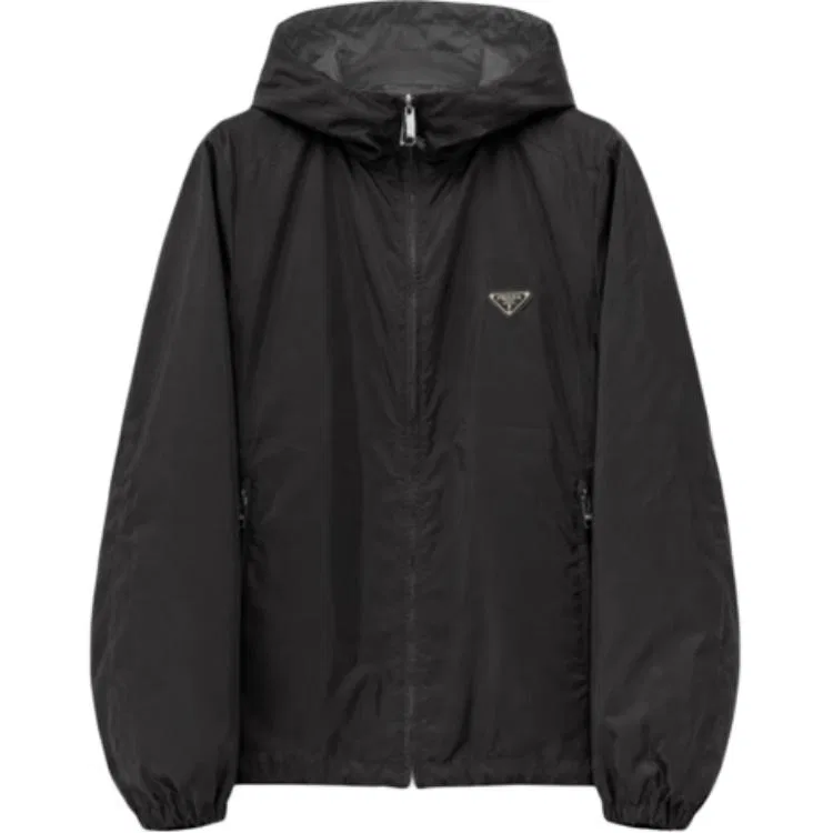 Пуховик с капюшоном черный PRADA, Black