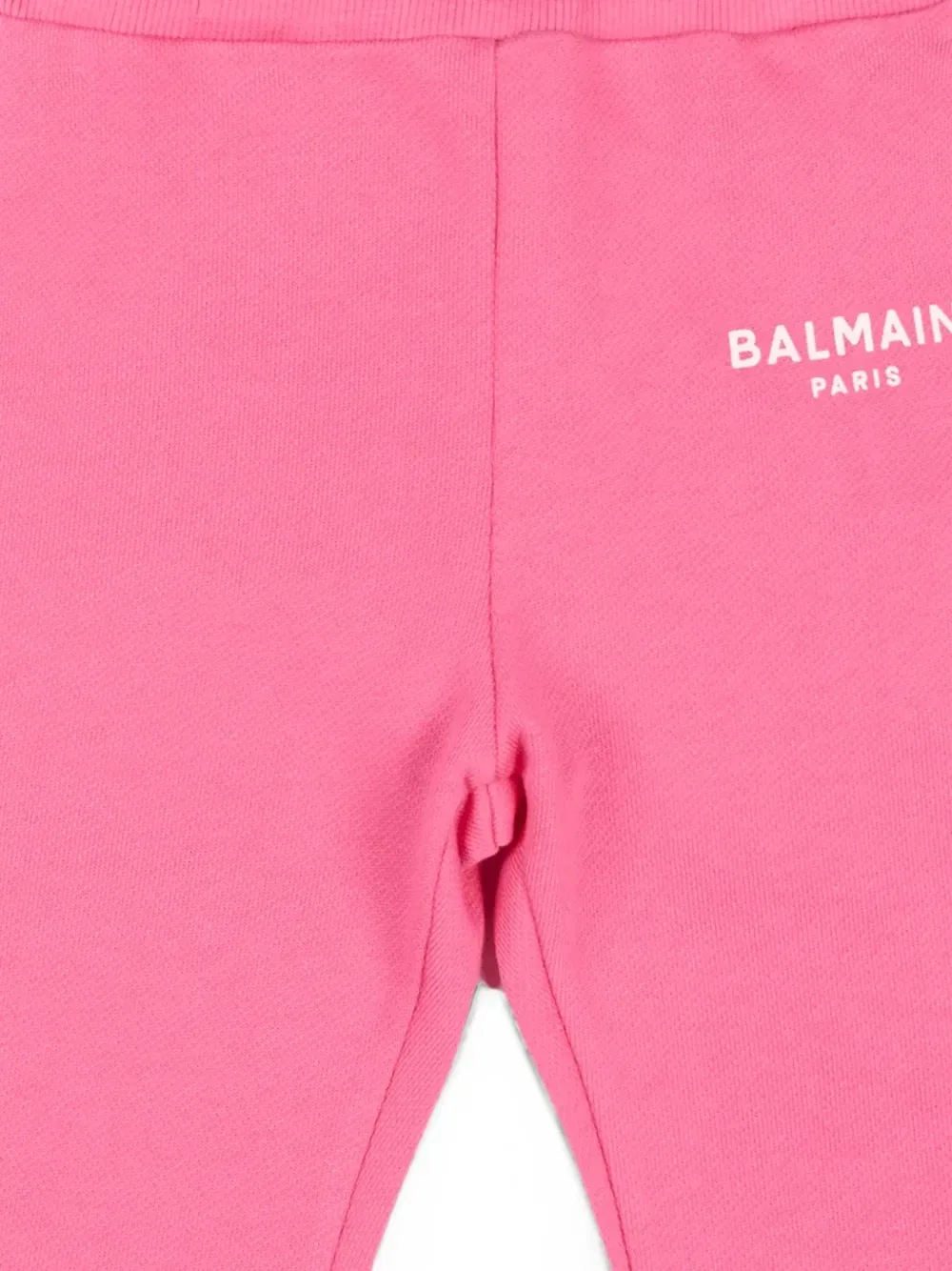 Детские спортивные брюки с бантом и логотипом Balmain Kids, розовый — фото 3