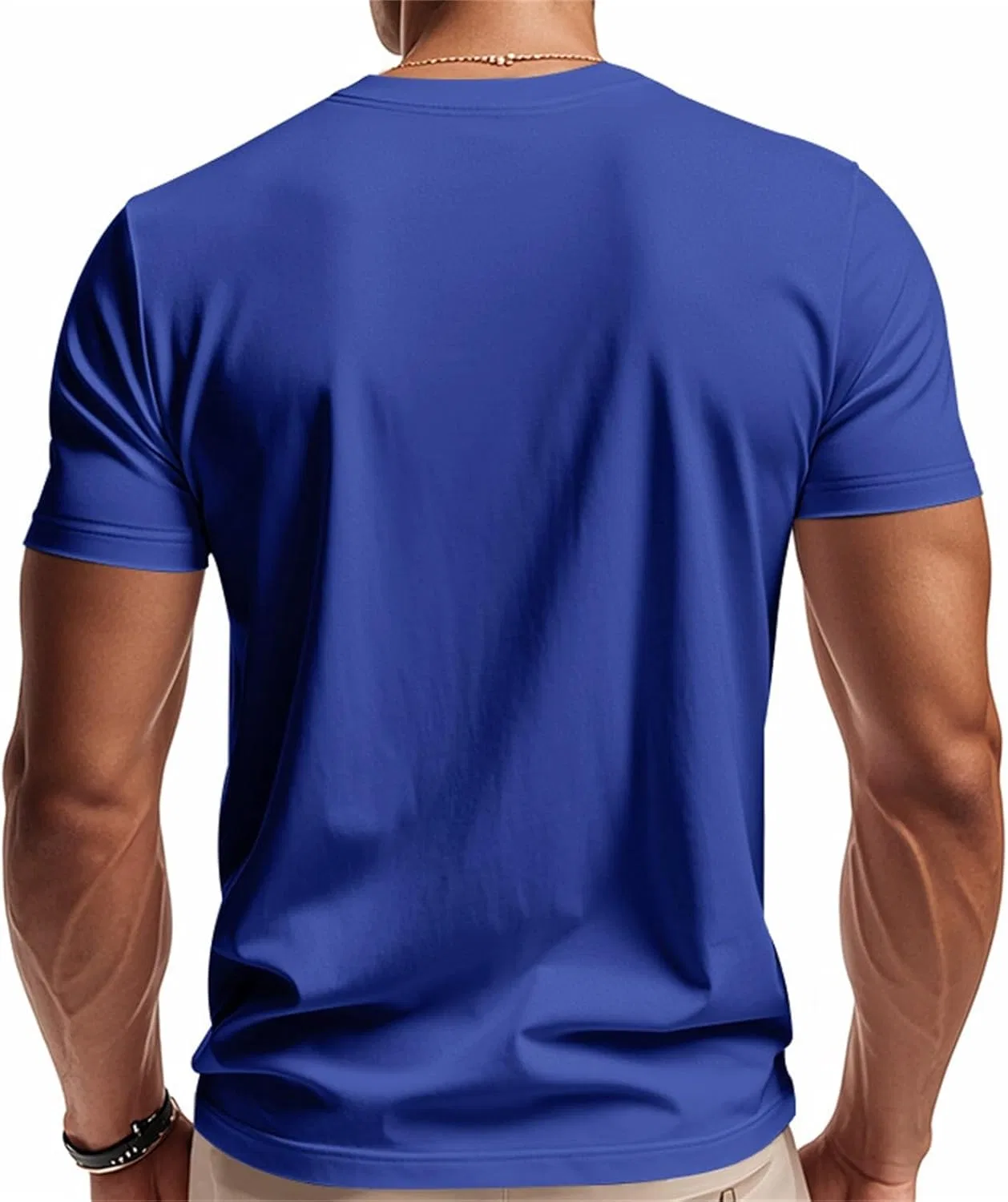 Мужская облегающая футболка с V-образным вырезом Muscle, Blue — фото 3