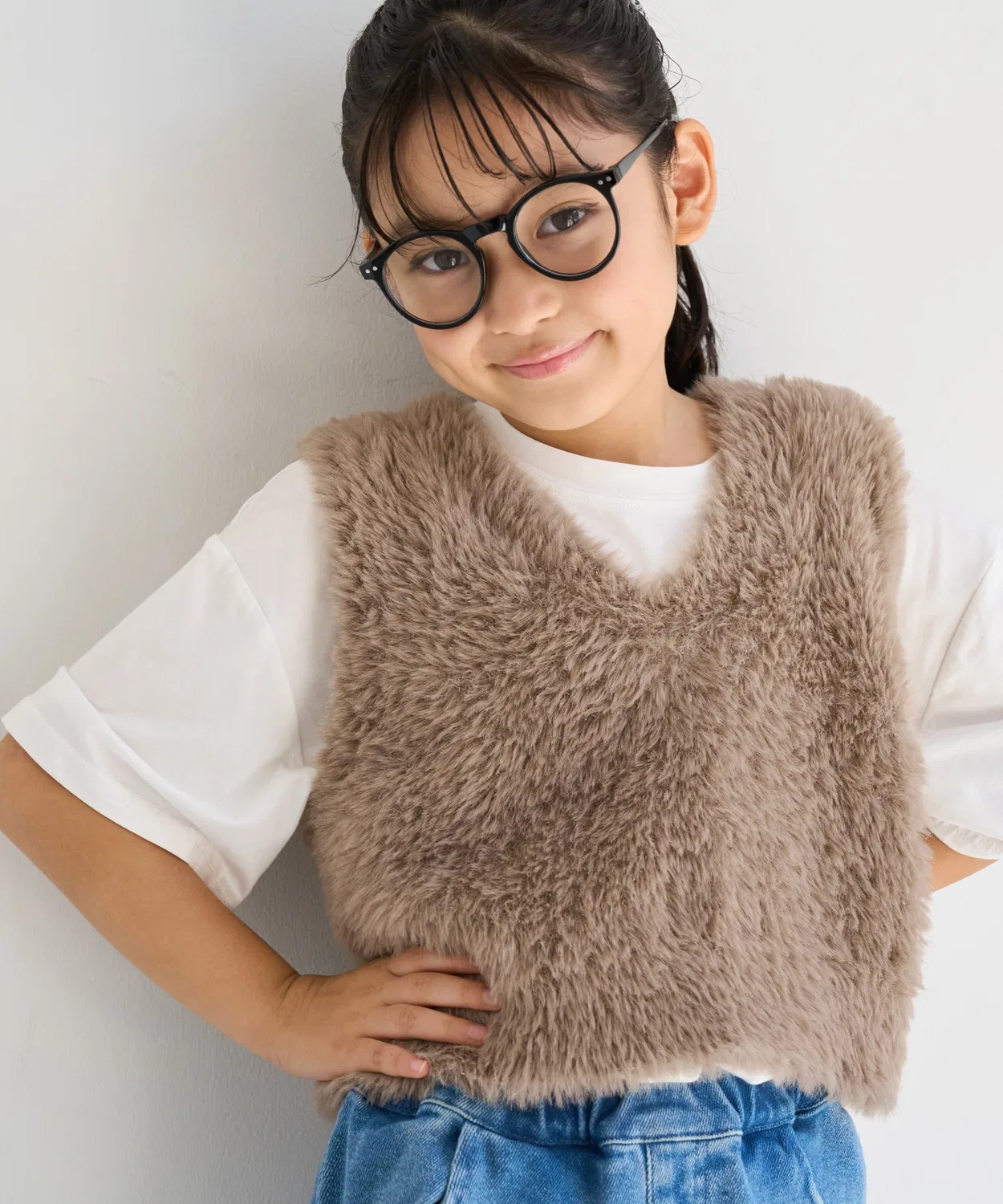 Детская безрукавка из футера с блестками ROPE' PICNIC, Beige