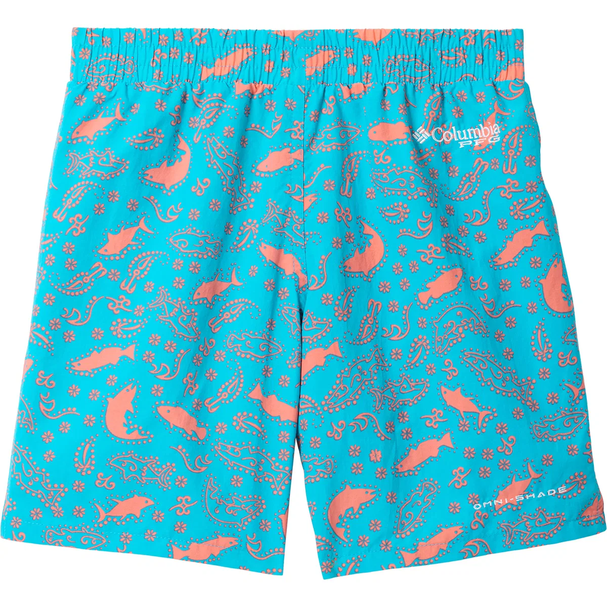 Детские шорты для мальчиков с защитой UPF 50 Super Backcast II Short Columbia, Ocean Teal/Paisled Vacation — фото 2