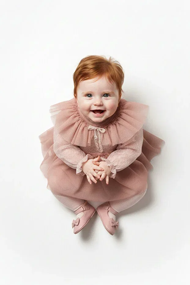 Детское платье для девочек с длинным рукавом Baby Animals, Powder — фото 4