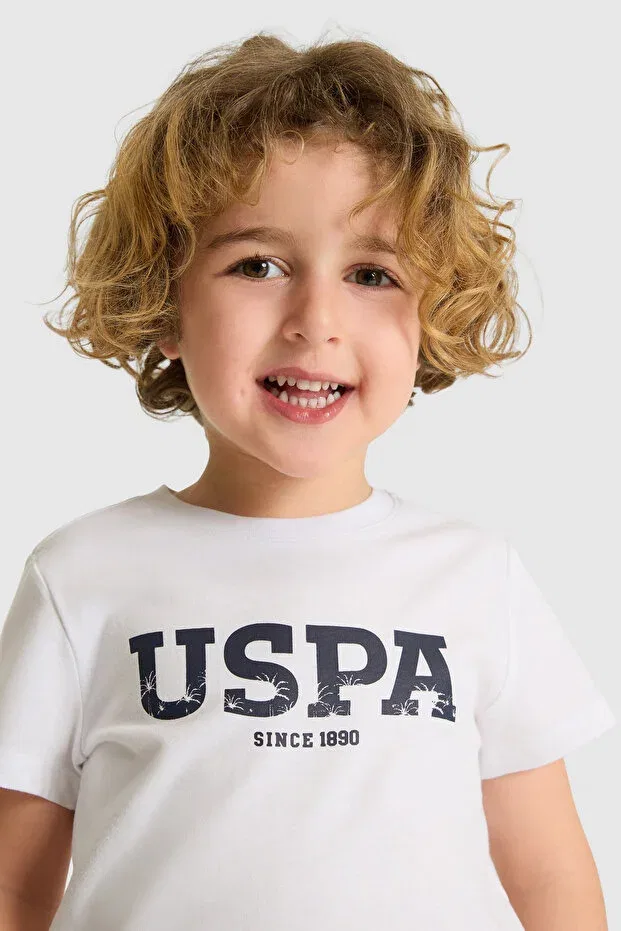 Детская хлопковое футболка для мальчиков U.S. Polo Assn., White — фото 2