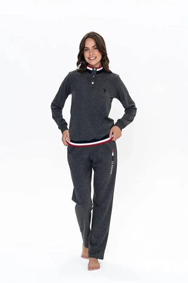 Женская пижама с длинным рукавом U.S. Polo Assn., Anthracite Melange