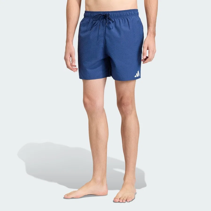 Плавательные шорты с принтом Sportswear JZ0589 Seersucker Stripy Swim Shorts 5-Inch adidas, Белый