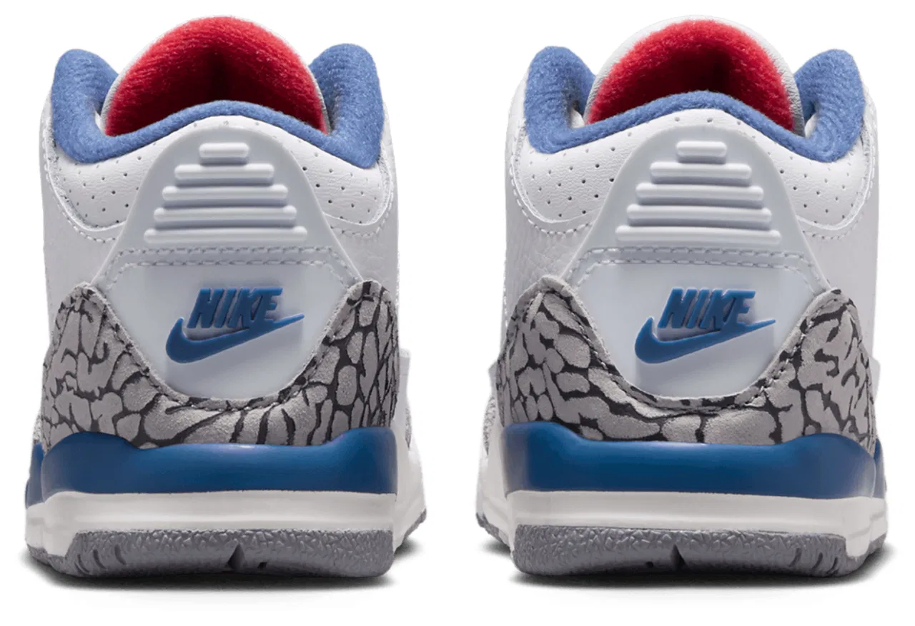 Детские кроссовки для мальчиков с принтом Jordan Retro 3, White/Red/Gray — фото 3