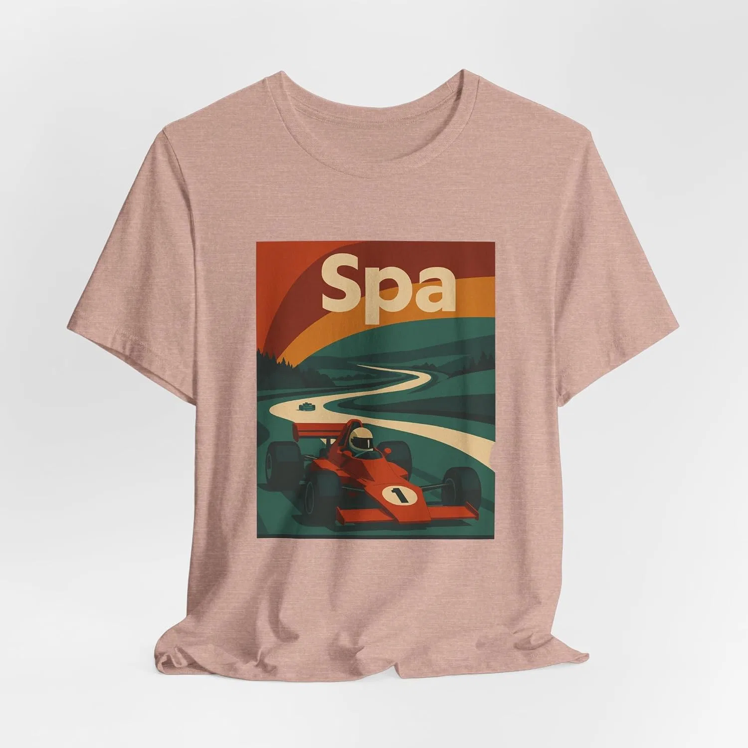 Мужская футболка с принтом Vintage Racing Spa Tee, Heather Prism Peach — фото 4