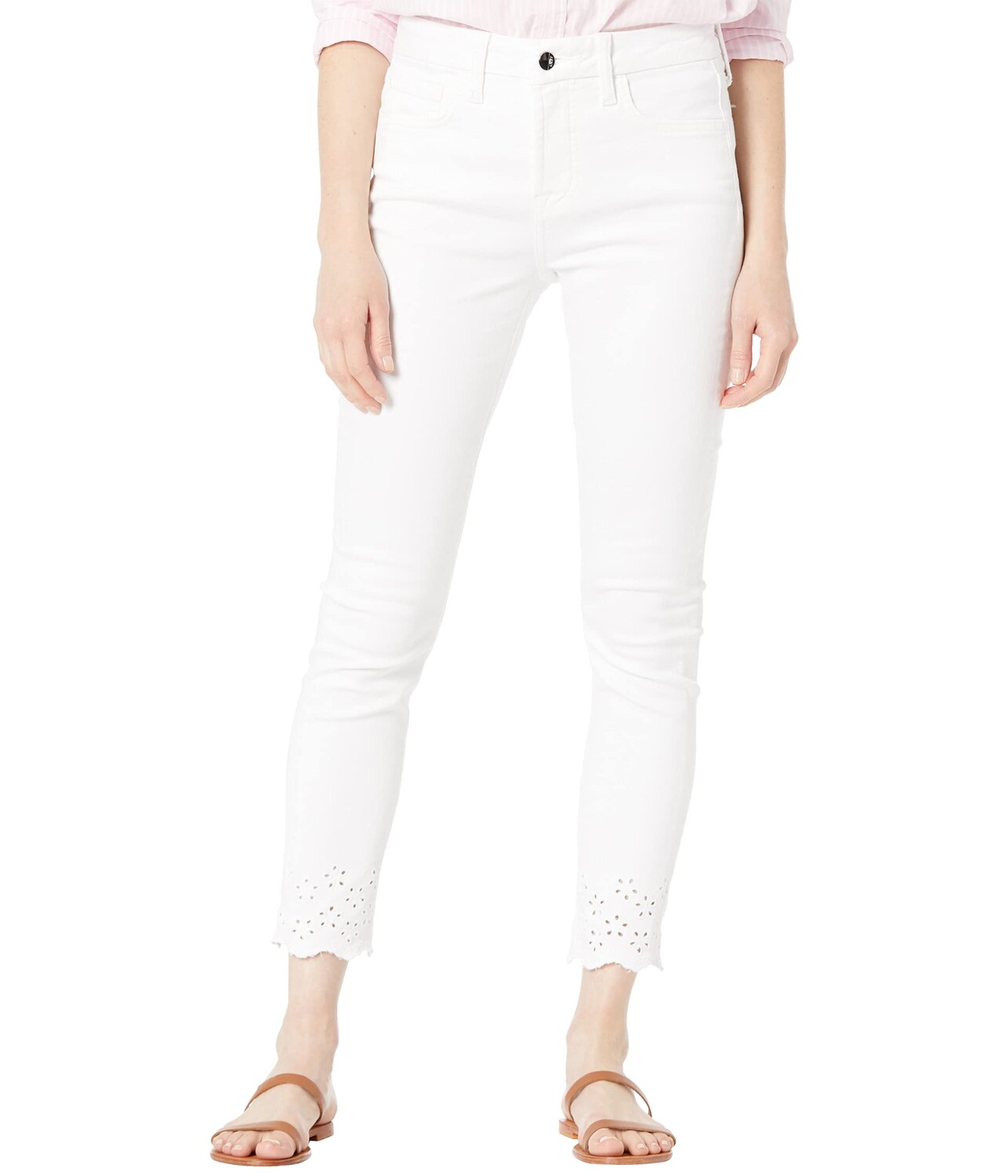 

Джинсы JEN7, Ankle Skinny Jeans w/ Eyelet Hem