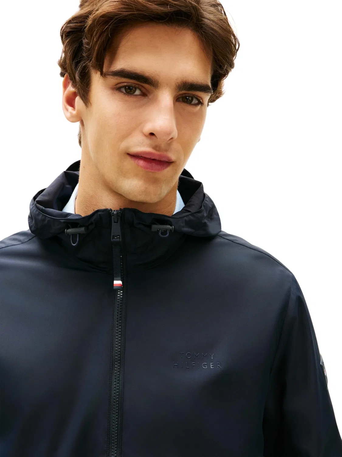Мужская ветровка с капюшоном Tommy Hilfiger, BLUE (Desert Sky) — фото 4