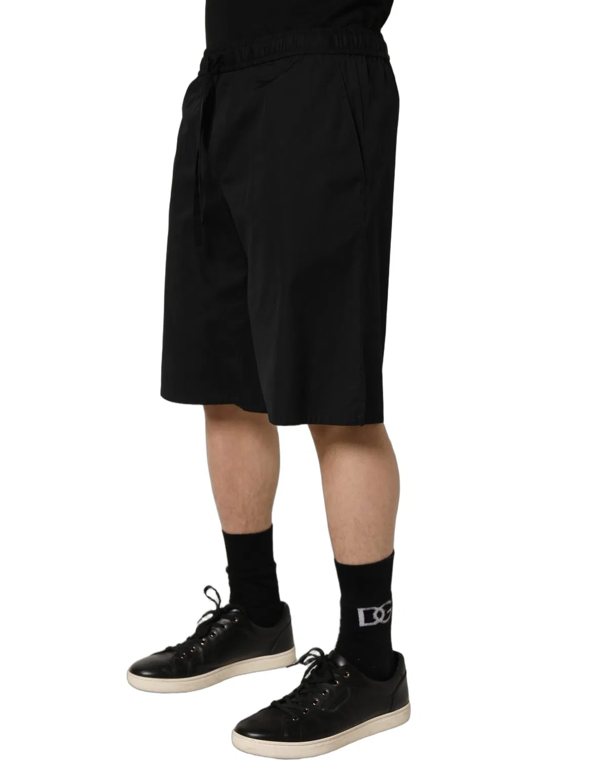 Мужские шорты-бермуды хлопковые с логотипом Dolce & Gabbana, Black — фото 3