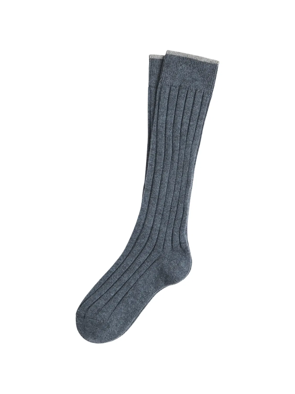 Кашемировые носки в рубчик Brunello Cucinelli Kids, синий