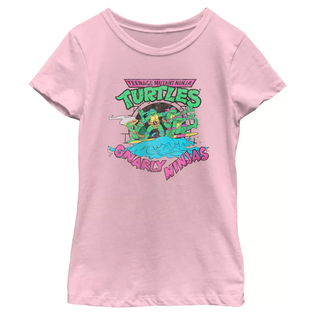 Детская футболка с принтом Gnarly Ninjas Teenage Mutant Ninja Turtles, Light Pink
