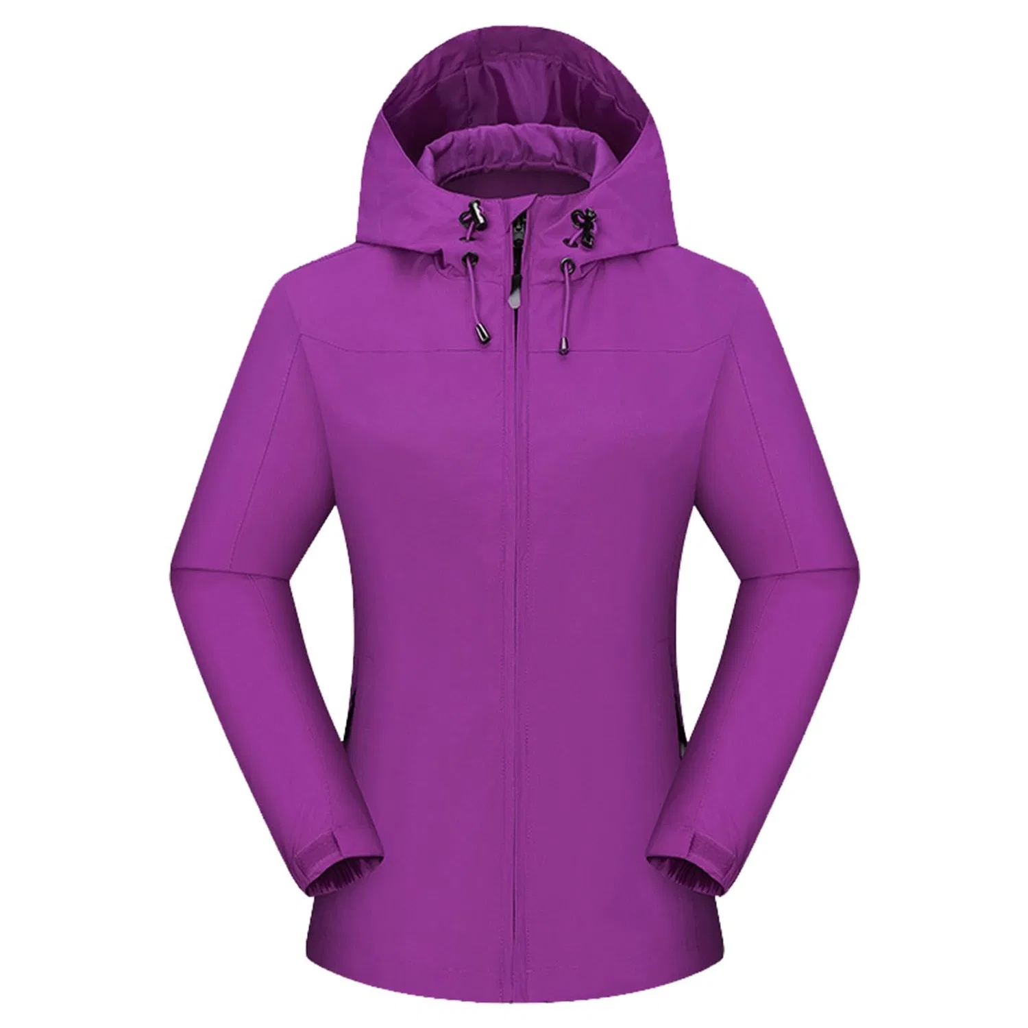 Женская куртка с капюшоном и принтом, модель Giacca da donna con cappuccio sottile tasca monostrato giacca da alpinismo impermeabile giacca a vento giacca con cappuccio da donna grande, Viola