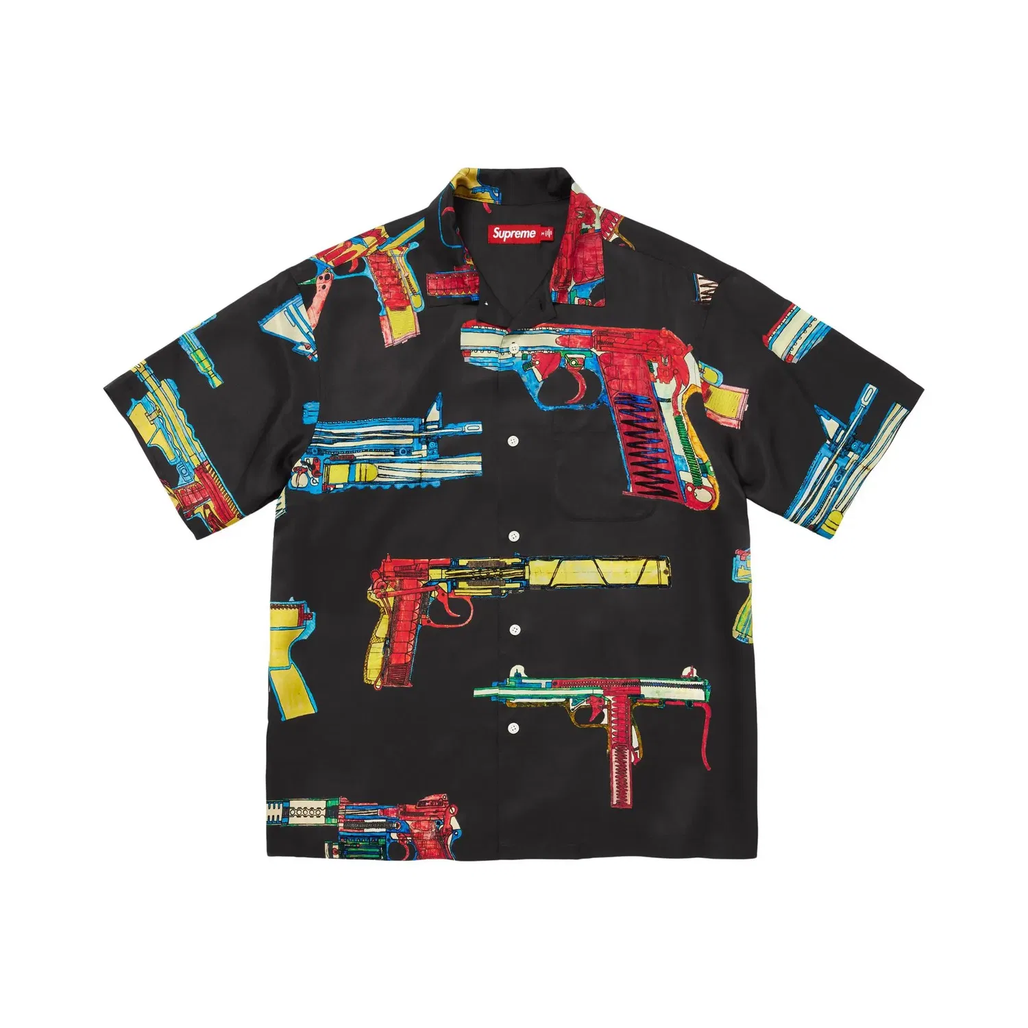 Шелковая футболка с коротким рукавом Supreme Guns, черный