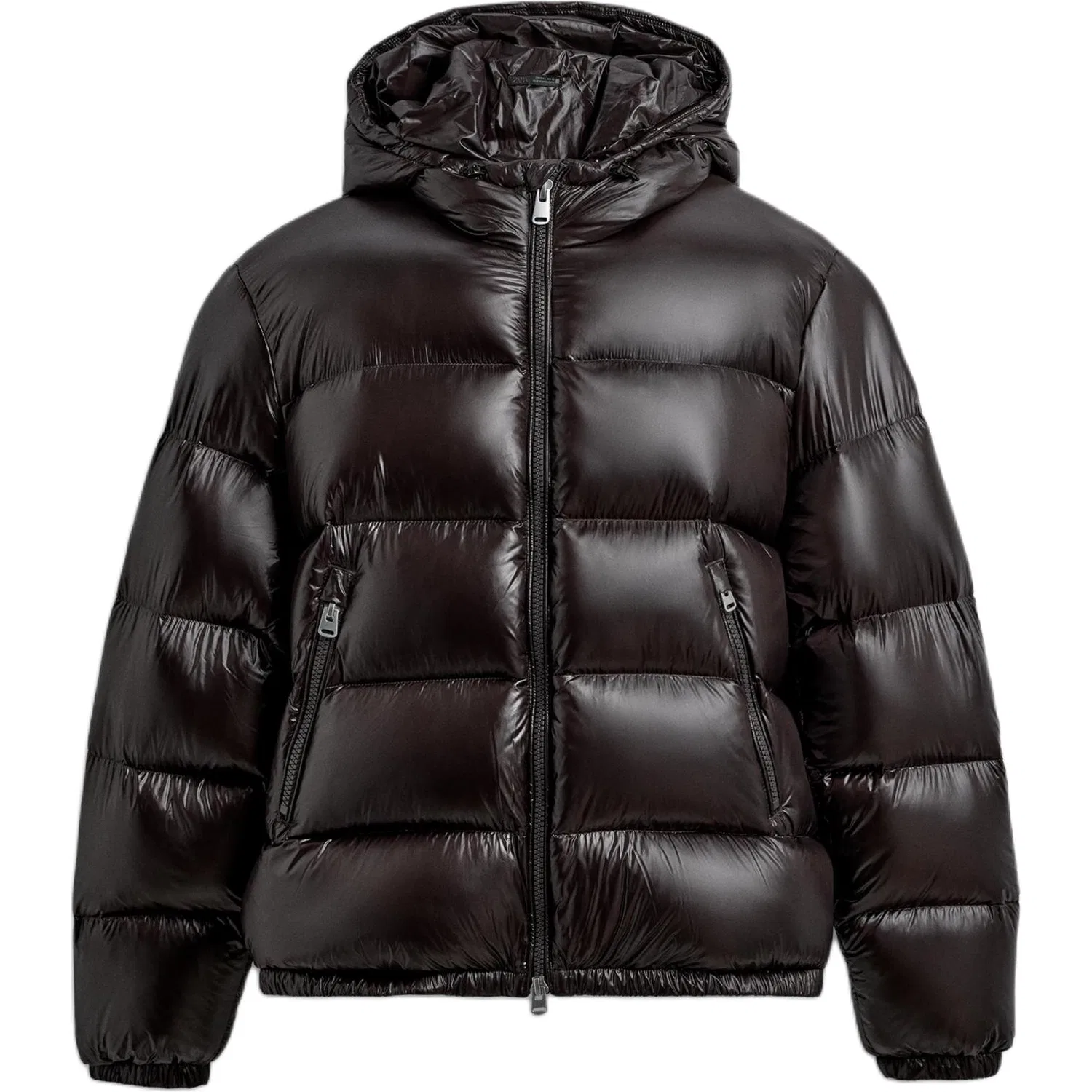Мужской пуховик с капюшоном утепленный Brown ZARA, Коричневый