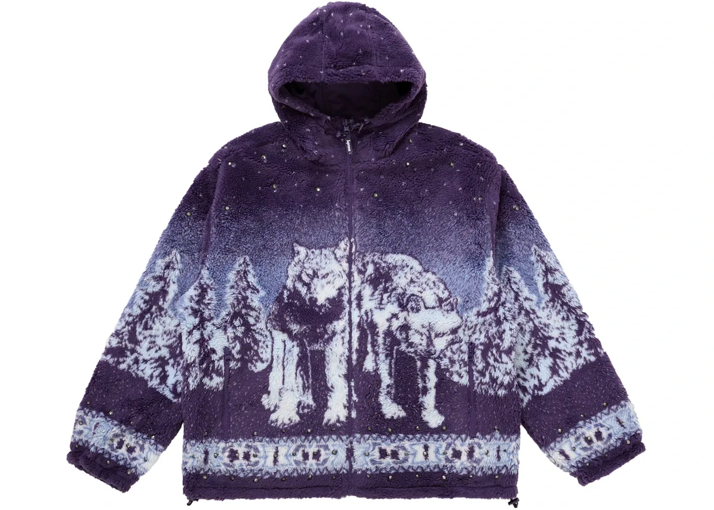 Мужская куртка из флиса на молнии с капюшоном Reversible Hooded Fleece Jacket Supreme, Purple