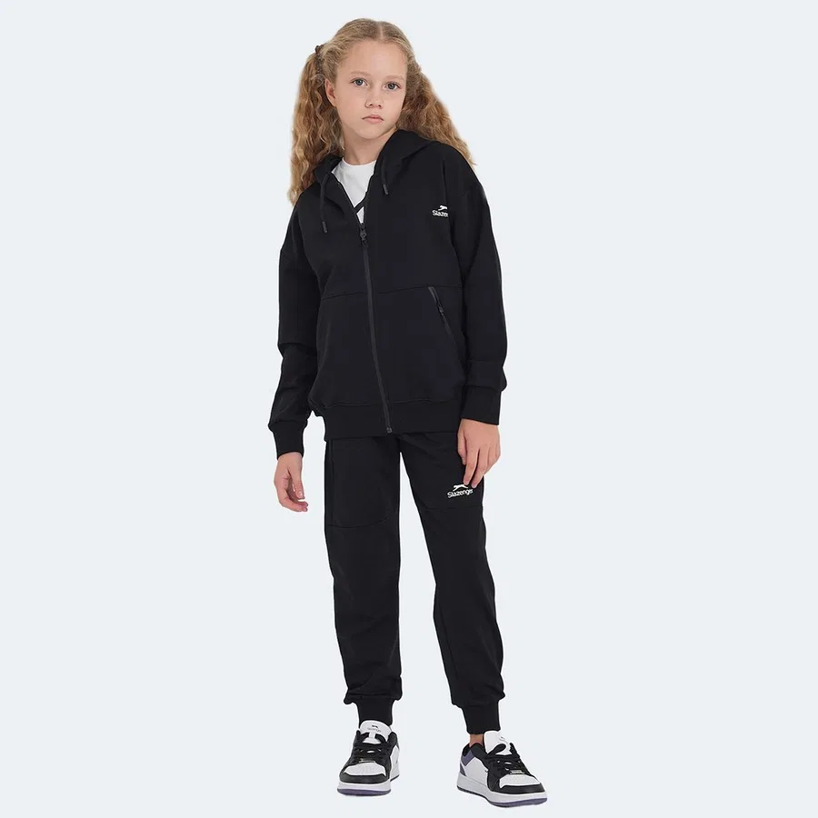 Детский спортивный костюм с капюшоном и молнией Slazenger Local, Черный