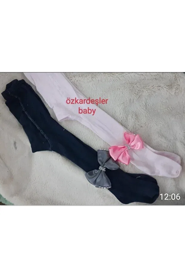 Детские носки с бантом, комплект 2 пар Özkardeşler Baby, Smoked Pink