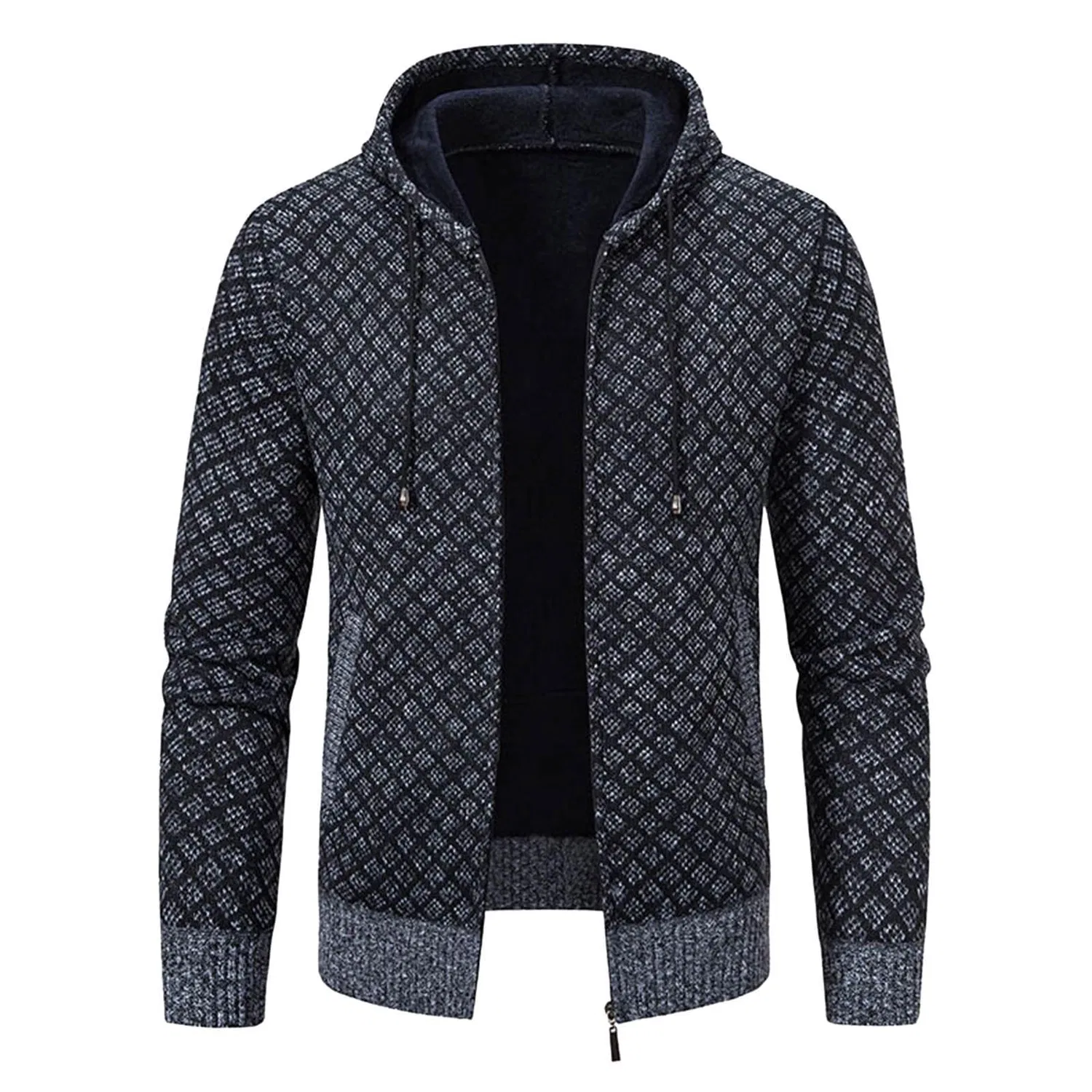 Мужской утепленный кардиган с капюшоном, G-Dark Grey