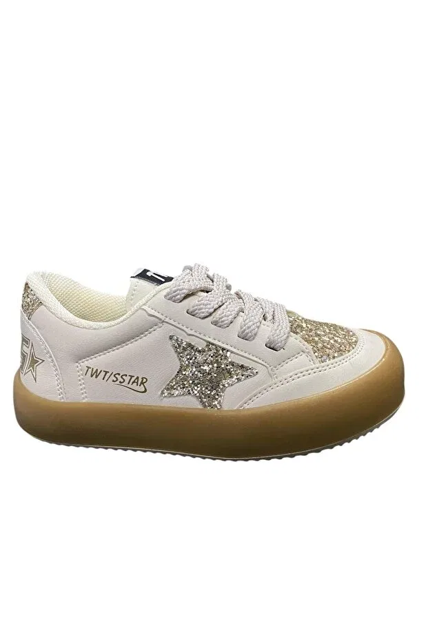 Детские повседневные туфли для девочек на шнуровке Desimod, Beige-Cream