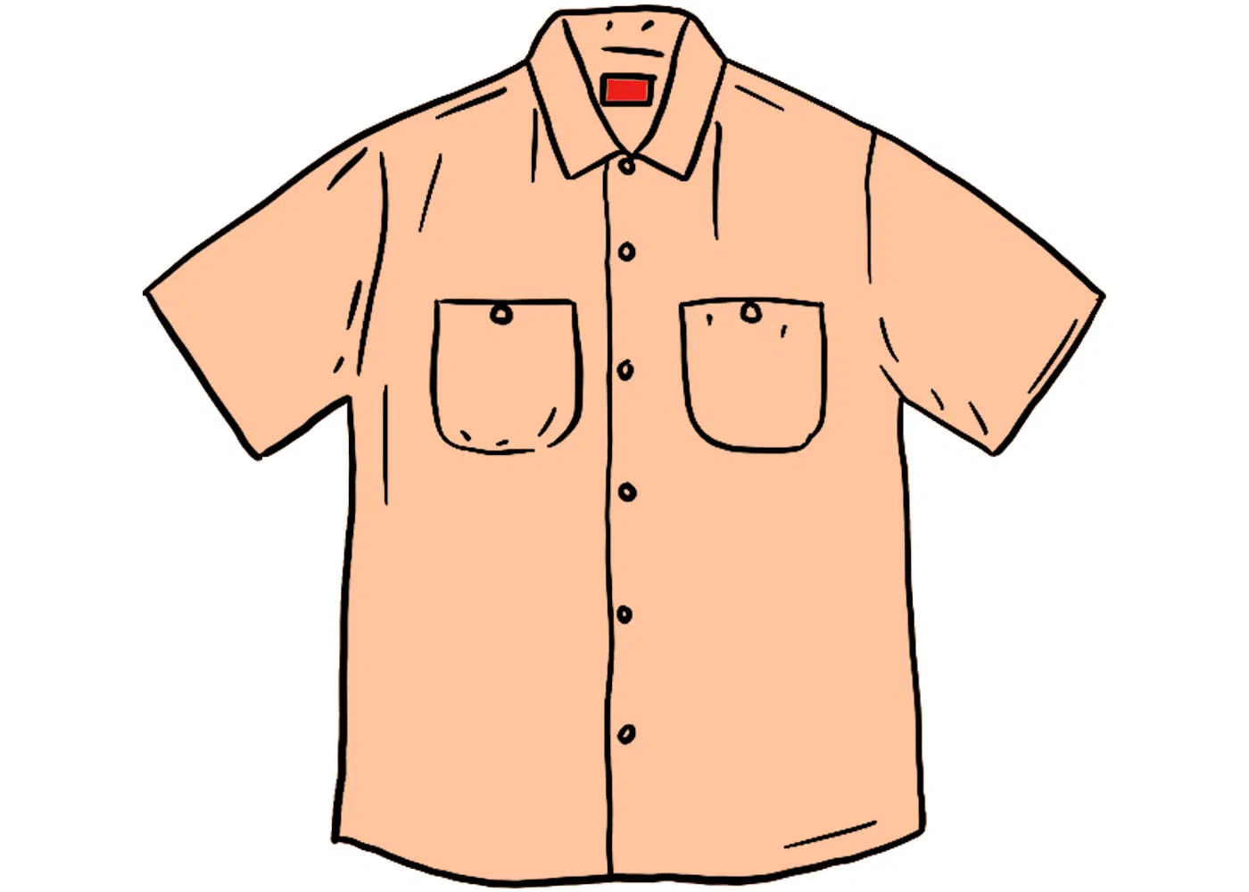 Мужская рубашка с коротким рукавом Supreme S/S Work Shirt, Peach