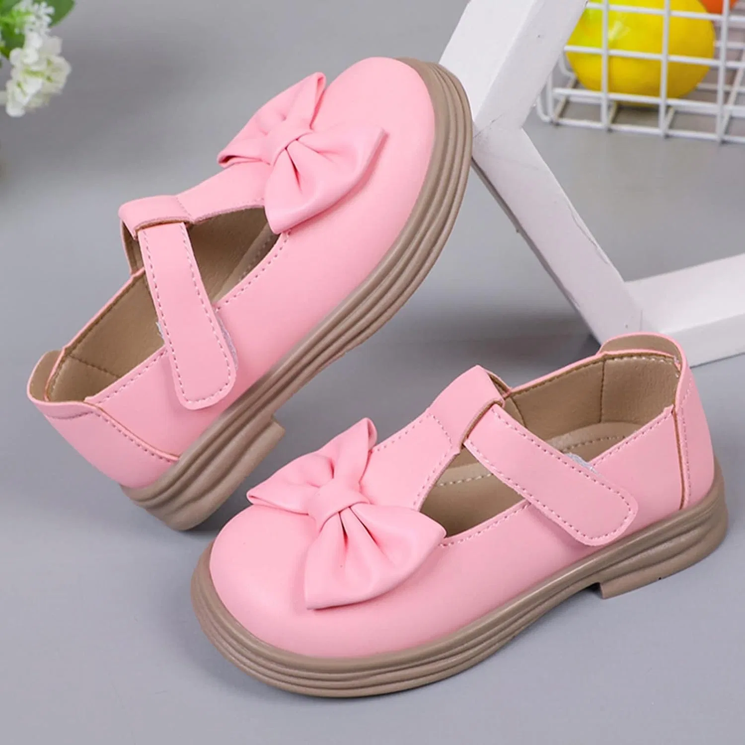 Детские туфли-оксфорды для девочек на платформе, Pink — фото 4