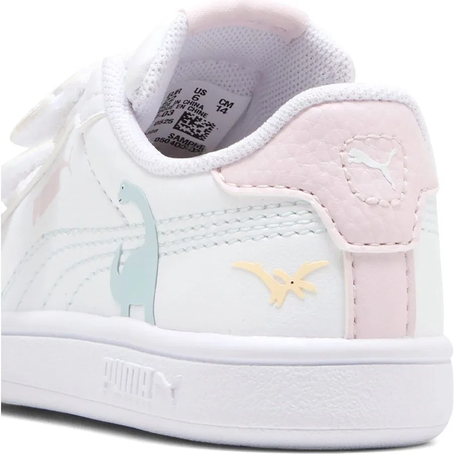 Детские кроссовки с динозаврами Puma Smash 3.0 Dino, Белый — фото 3