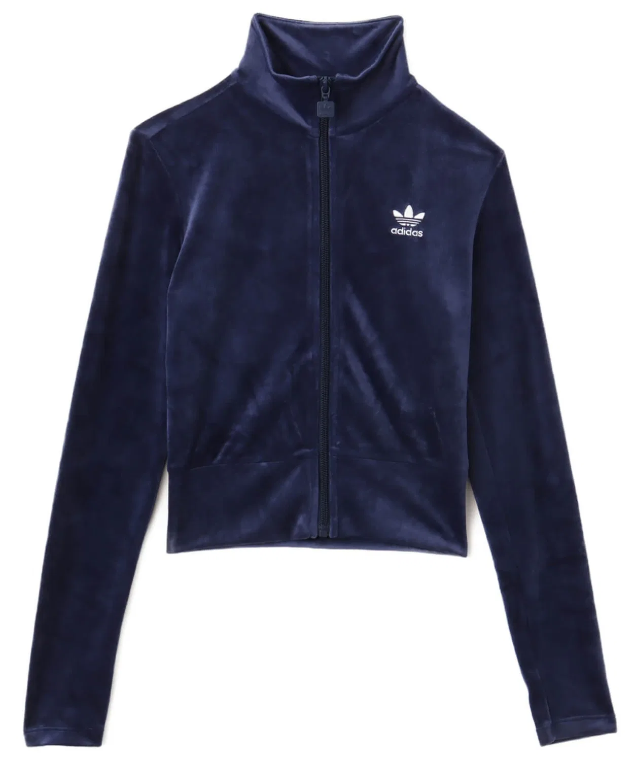 Трек-топ женский из вельвета adidas Essentials Velvet Fitted, индиго