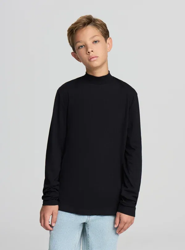 Комплект из 3 футболок с длинным рукавом, хлопок, Long Sleeved Top, Terranova, White, белый/черный/синий — фото 3