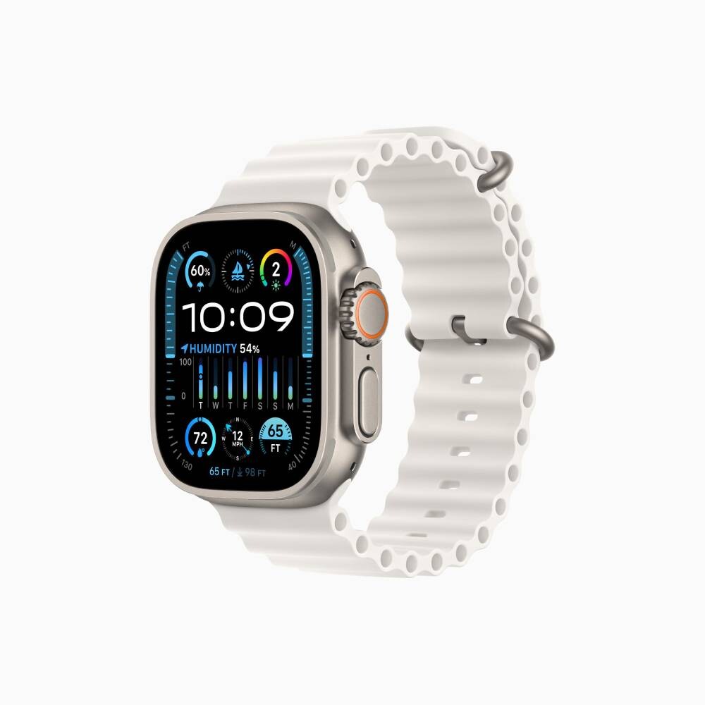 

Умные часы Apple Watch Ultra 2, 49 мм, GPS+Cellular, Natural Titanium Case/White Ocean Band, Белый, Умные часы Apple Watch Ultra 2, 49 мм, GPS+Cellular, Natural Titanium Case/White Ocean Band