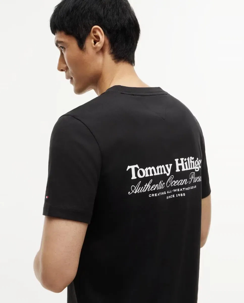 Мужская футболка с принтом Tommy Hilfiger, Negro — фото 3