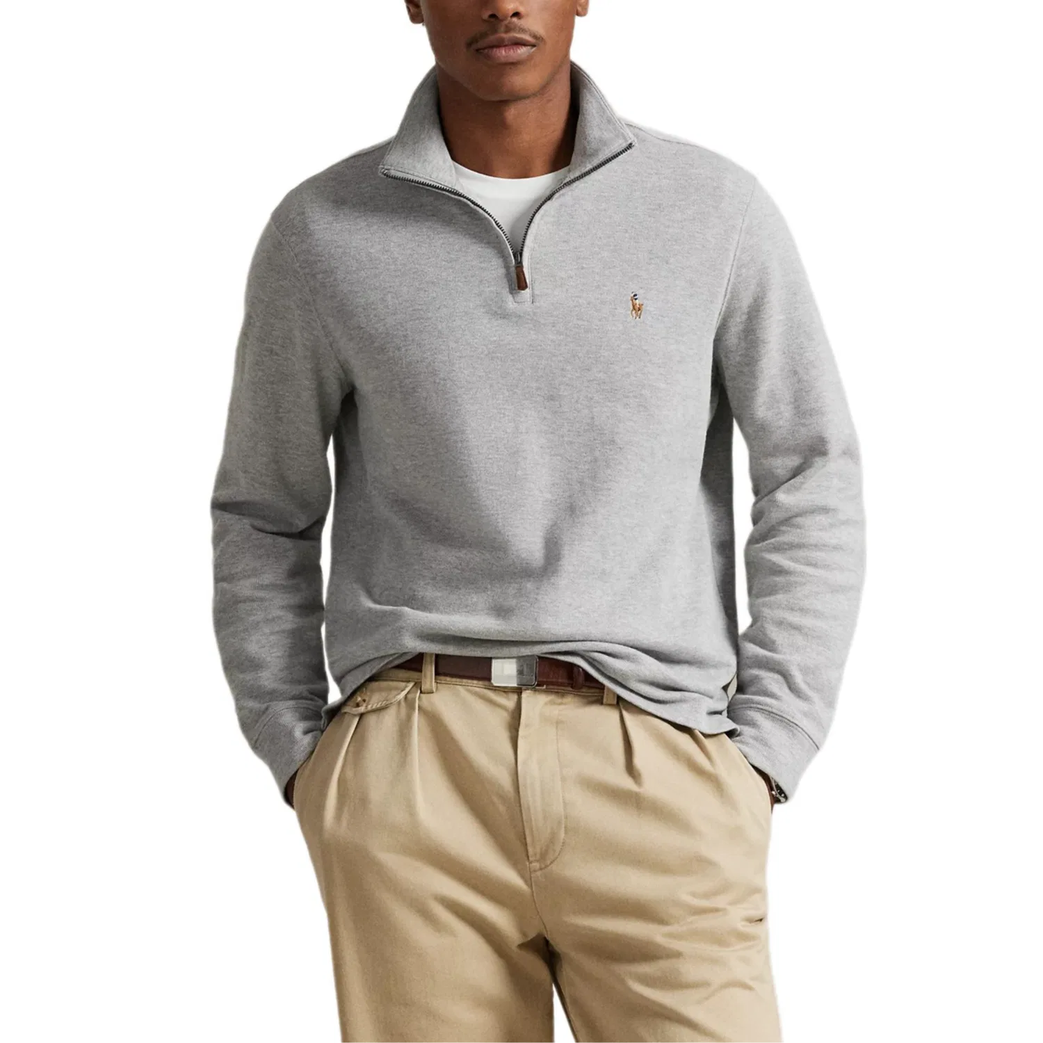 Мужской свитшот с воротником-стойкой Polo Ralph Lauren, Gray — фото 3