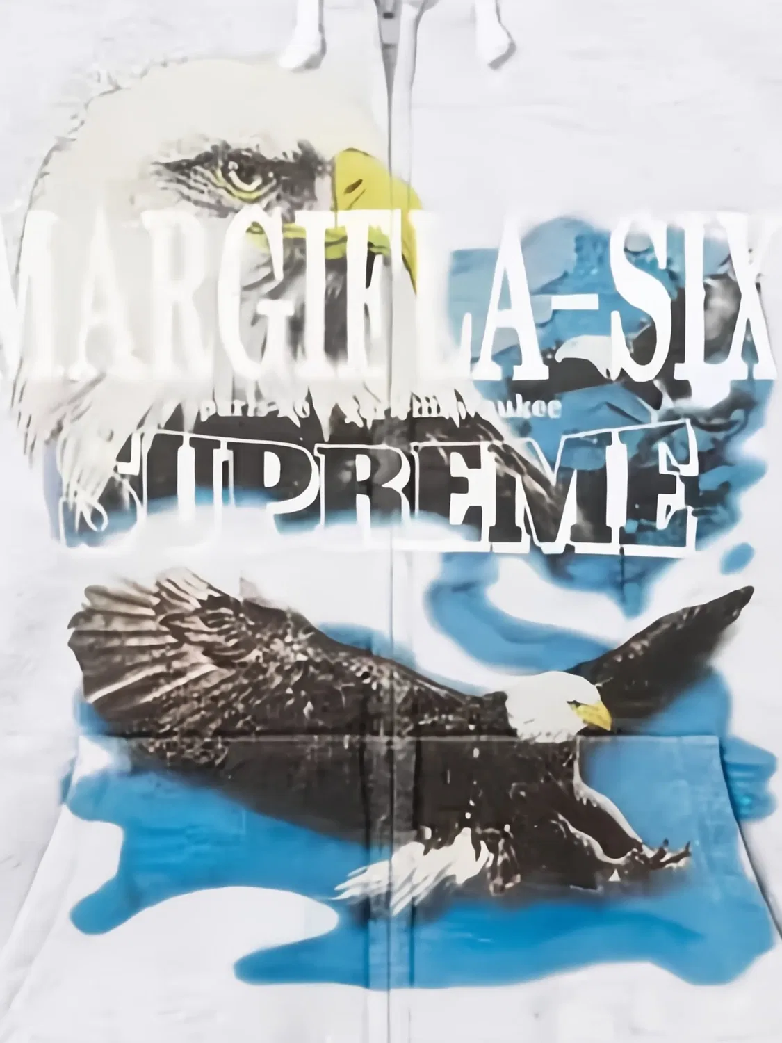 Худи на молнии из коллаборации с MM6 Maison Margiela Supreme, серый — фото 3