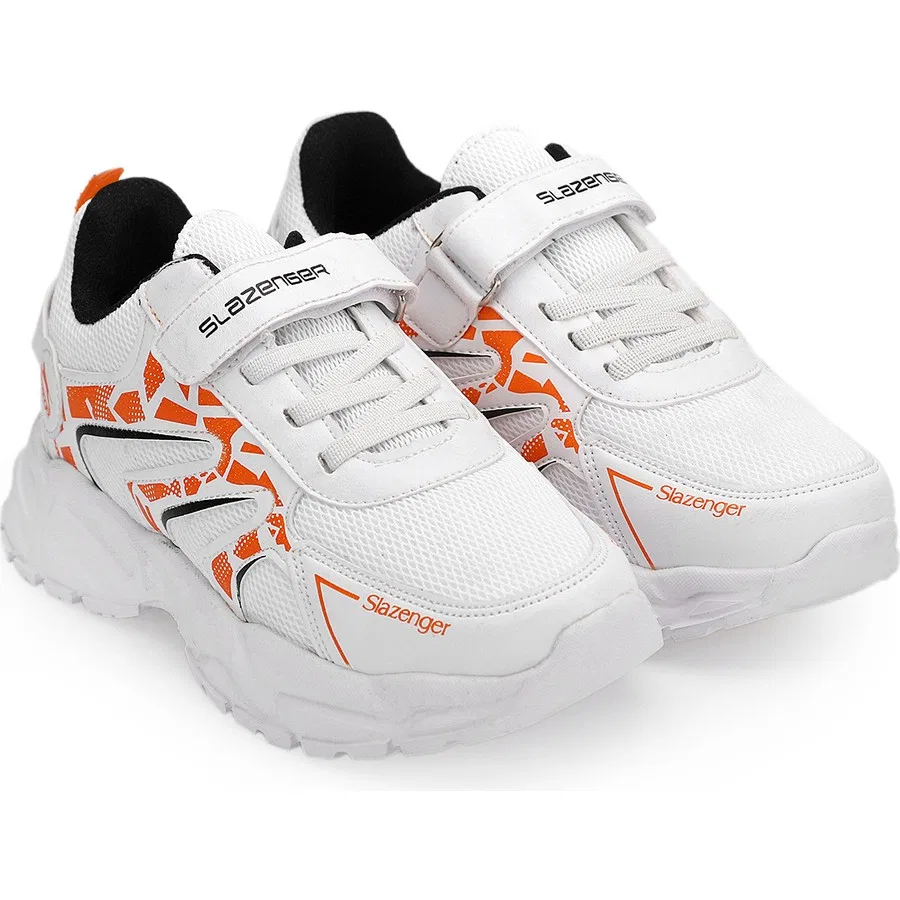 Кроссовки повседневные текстильные с закрытой пяткой Slazenger Kanner, Бело-оранжевый — фото 2