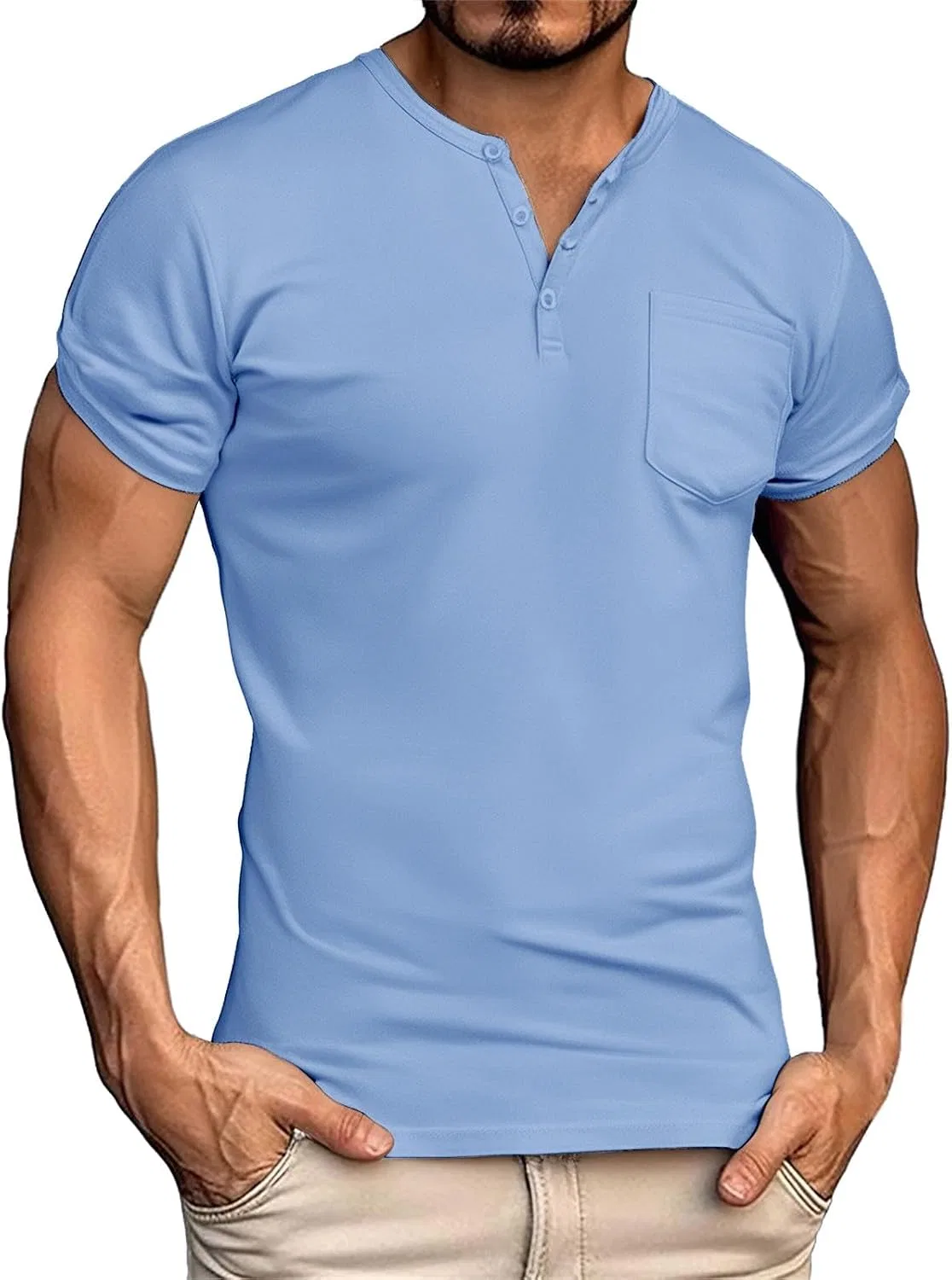 Мужская компрессионная майка для тренировок Miyaomn, Light Blue — фото 2