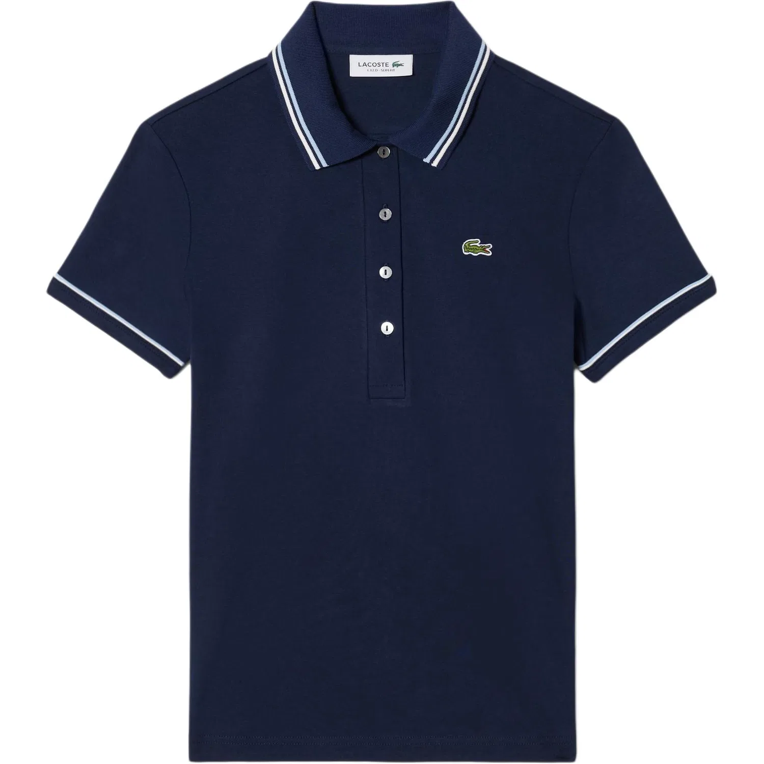 Женское поло с полосатым воротником Lacoste