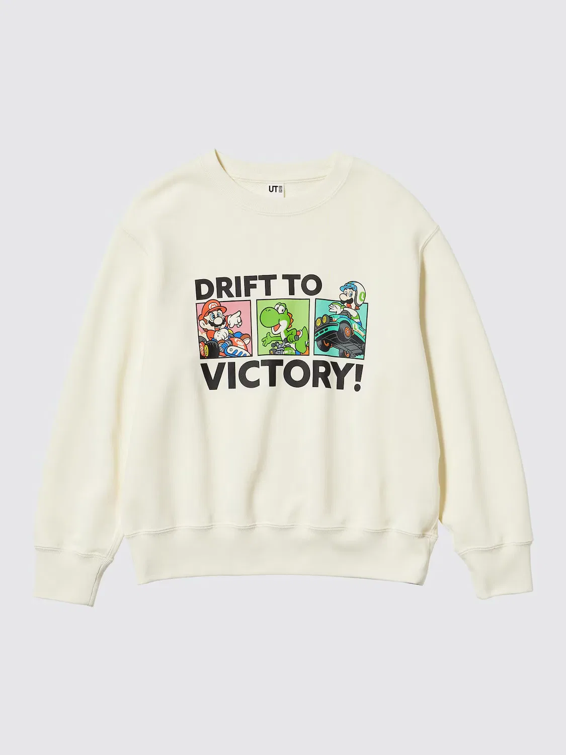 Толстовка Uniqlo, с символикой Mario Kart World, кремовая цветность/кремовый расцветка — фото 4