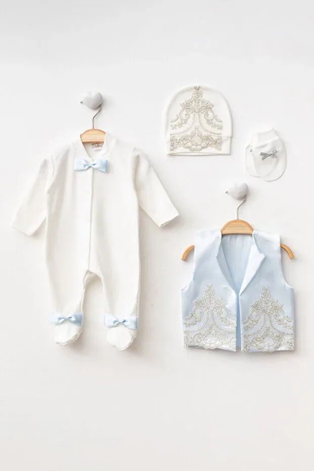 Детский комбинезон для мальчиков с длинным рукавом Ponpon Baby, Blue