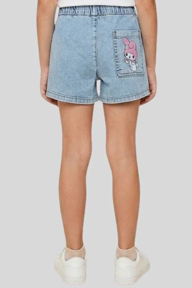 Детские шорты для девочек с принтом Melody Ww Waka Waka Kids Store, Light Blue — фото 2