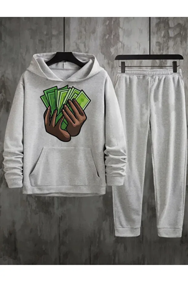 Детский спортивный комплект с принтом Money Printed Topçu, White