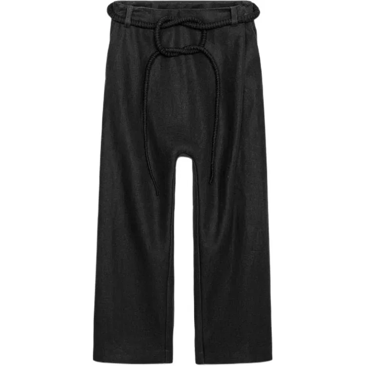 Женские повседневные брюки прямого кроя Black ZARA, черный