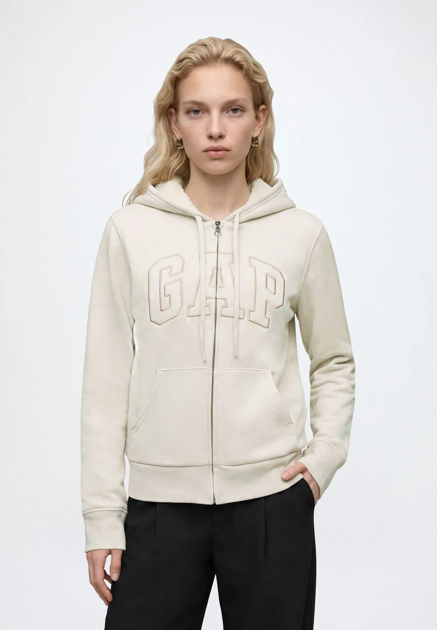 Худи на молнии GAP 'V-FRANCHISE HERITAGE' белого цвета — фото 2