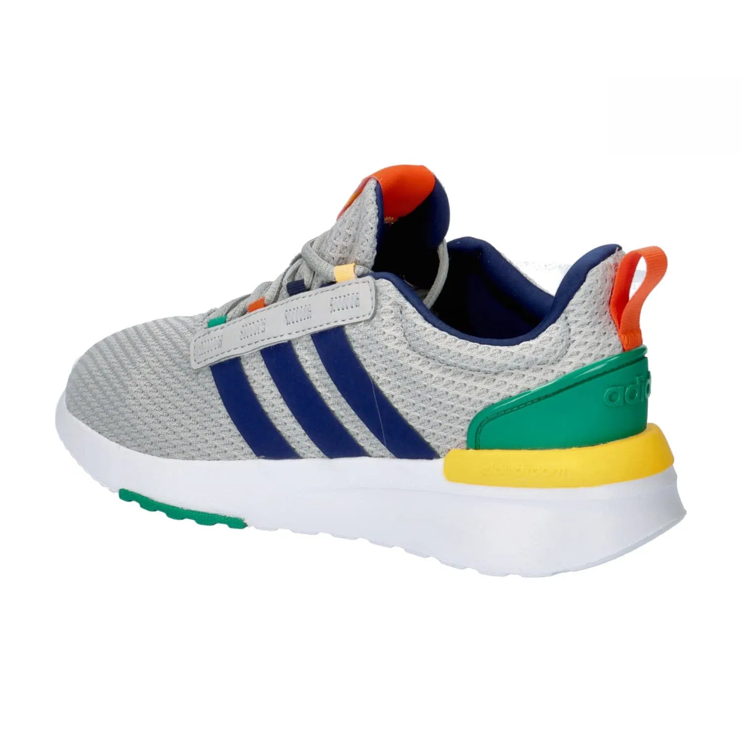 Детские кроссовки для мальчиков с шнуровкой Racer Tr21 Lifestyle Running Lace Adidas, Grey Two Dark Blue Court Green — фото 3