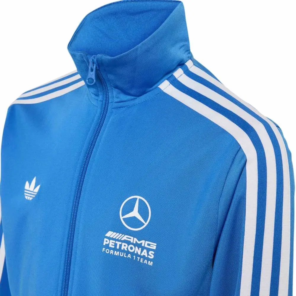 Детская куртка-траксьют с воротником-стойкой Mercedes AMG Petronas F1 Team Blue Wonder Adidas, Blue — фото 3