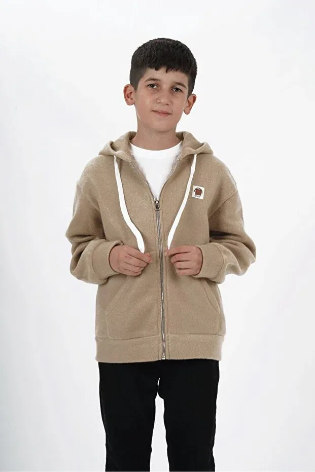 Детский кардиган с капюшоном Haykids, Beige