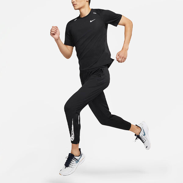 Спортивные штаны Nike Essential Wild Quick-drying Print Knit Running Sports Pants Black, черный — фото 3