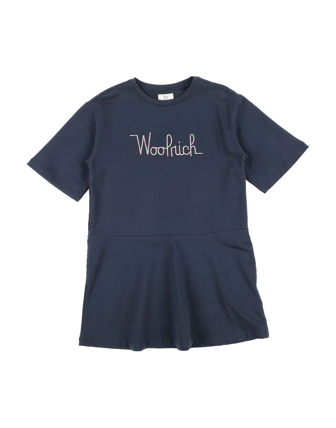 Детское платье из футера с принтом Woolrich, темно-синий
