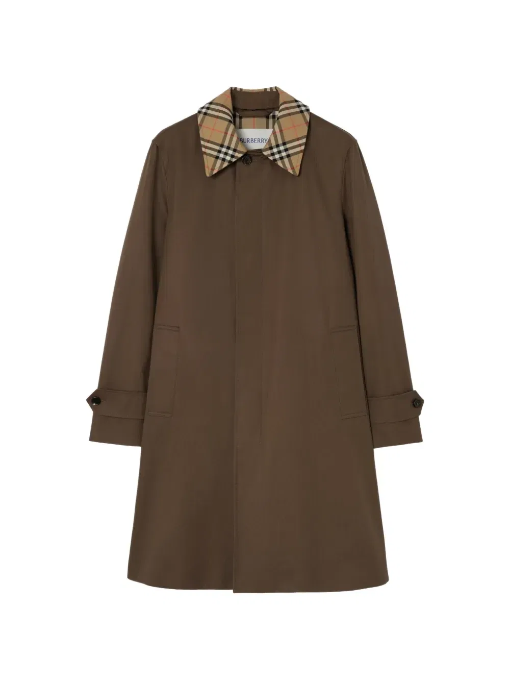 Габардиновый плащ средней длины BURBERRY, коричневый