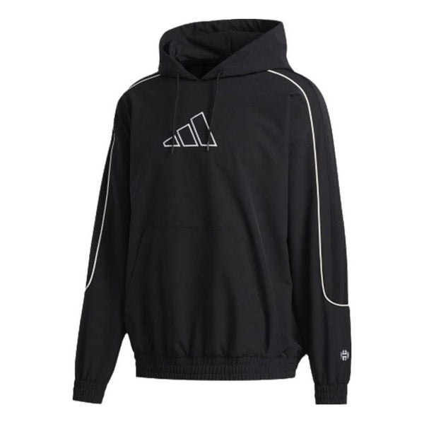 

Толстовка hrd cu embroidered logo hooded pullover long sleeves black Adidas, черный